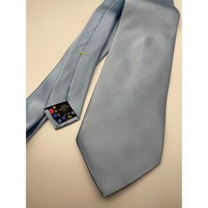 City of London Light Blue 100 Percent Imported Silk Polka Dot Lined Mens Tie